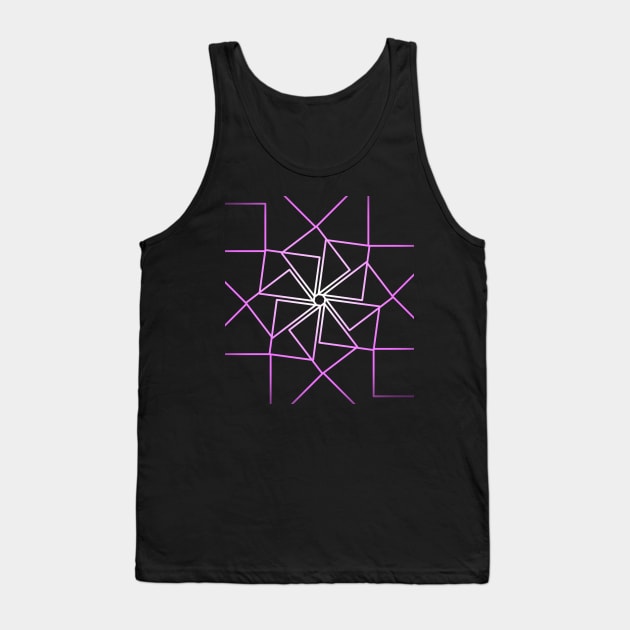 Abstract glowing geometric pattern in purple Tank Top by FariDesigns 